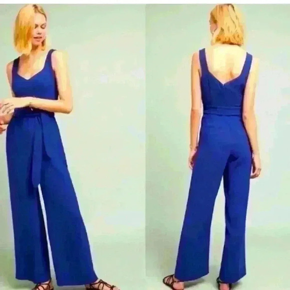 Anthropologie The Essential Jumpsuit Blue Size 2 - Picture 1 of 10